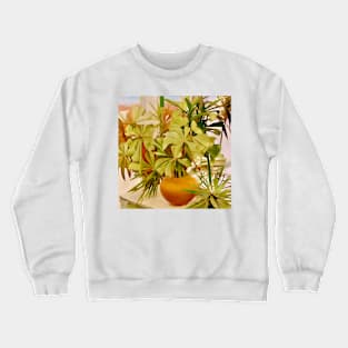 Tropical Leaves in a Terra Cotta Pot Crewneck Sweatshirt